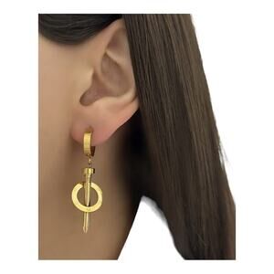 Designer Inspired Nail Gold Plated Earrings